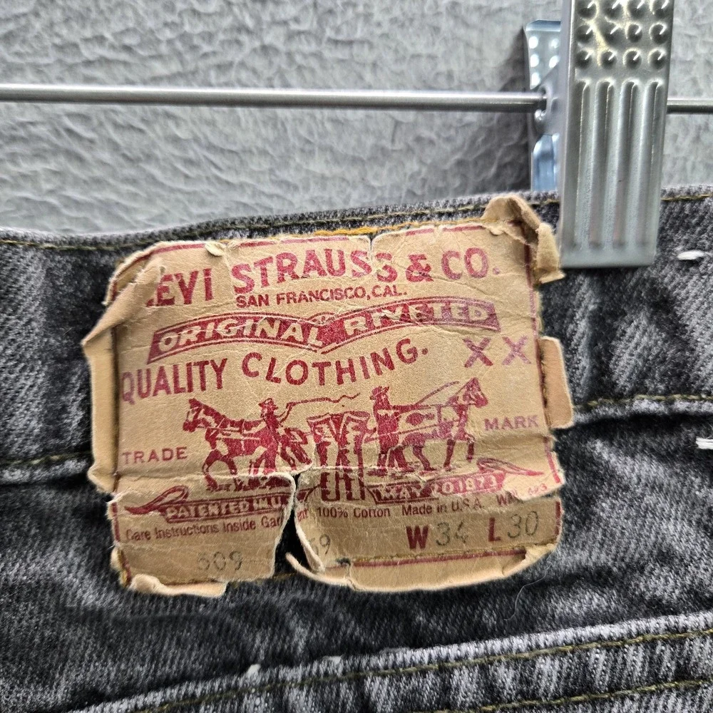 VINTAGE Levi's 509-0259 Men Jeans 34X30 Gray Denim Straight 90s USA READ